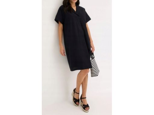 B.P.C czarna sukienka kaftanowa czarna krepowana 42.