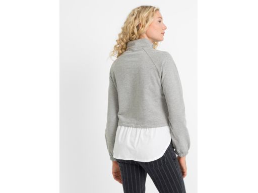 B.P.C stylowa bluza z koszulą 2w1 szara ^40/42