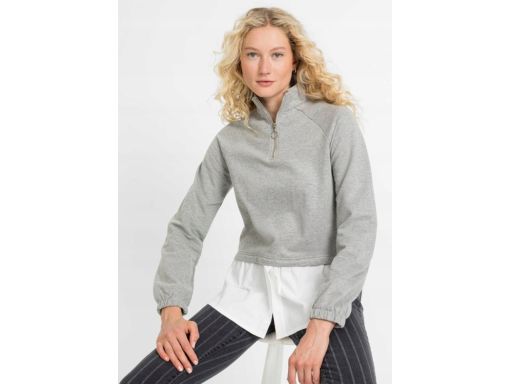 B.P.C stylowa bluza z koszulą 2w1 szara ^40/42