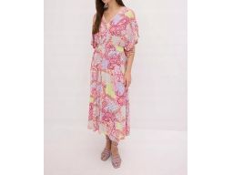 B.P.C letnia sukienka we wzory midi 44/46.