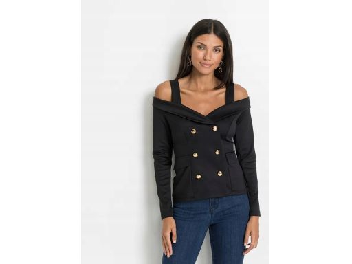 B.P.C bluzka czarna żakietowa z dekoracyjnymi guzikami ^36/38