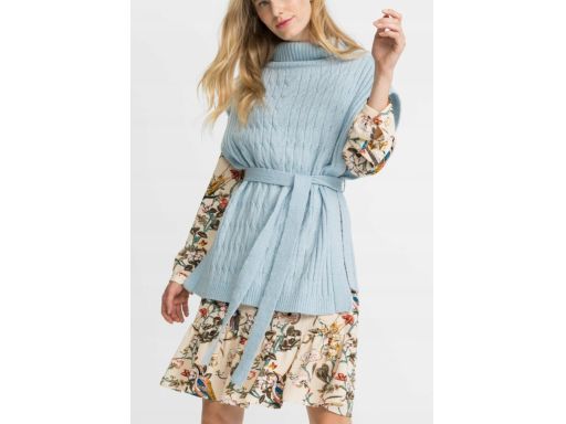 B.P.C kamizelka ponczo z wiązaniem niebieskie r.one size