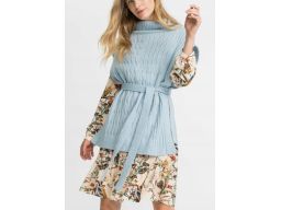 B.P.C kamizelka ponczo z wiązaniem niebieskie r.one size