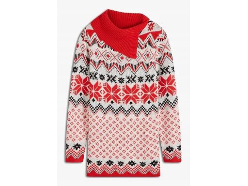 B.P.C sweter z grubej dzianiny z norweskim wzorem r.52/54