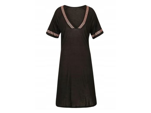 B.P.C sukienka plażowa czarna z nadrukiem r.52/54