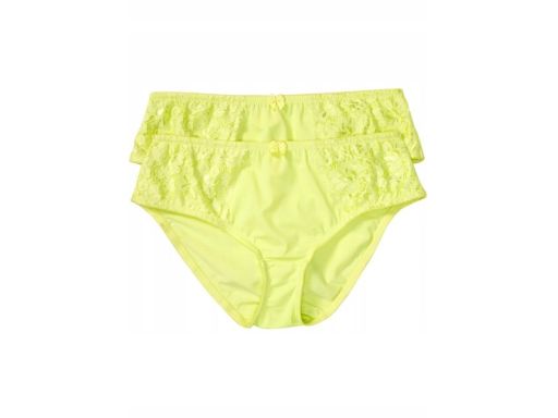 B.P.C. 2-pak majtki figi maxi z koronką limonkowe 44/46