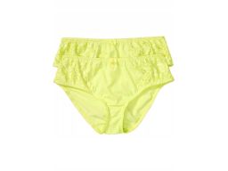 B.P.C. 2-pak majtki figi maxi z koronką limonkowe 44/46