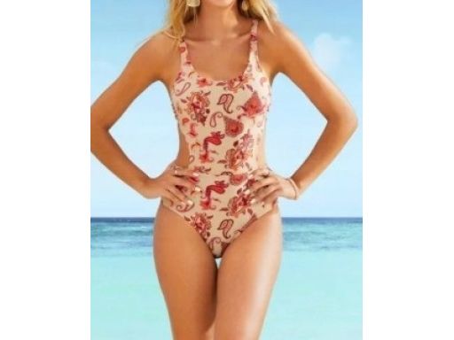 B.P.C kostium kąpielowy beżowy z wycięcięciami 42