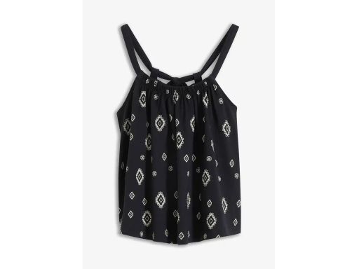 B.P.C top czarny we wzorki trapezowy krótki 44/46.