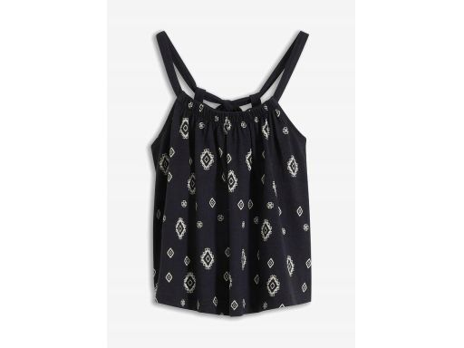 B.P.C top czarny we wzorki trapezowy krótki 44/46.