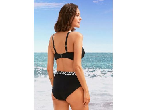 B.P.C bikini minimizer czarny wzór zebry z figami 52 (105D).