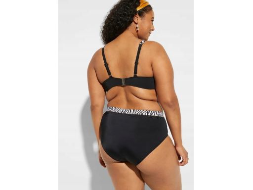 B.P.C bikini minimizer czarny wzór zebry z figami 52 (105D).