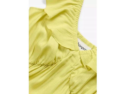 B.P.C sukienka midi limonkowa z falbanami 50.