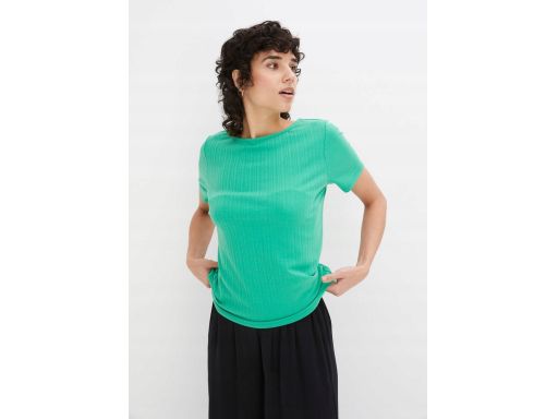 B.P.C zielona bluzka z wycięciem i wywinięciem na plecach r.36/38