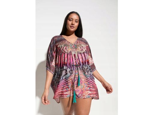B.P.C ekskluzywna tunika plażowa z nadrukiem i kamyczkami 48/50.