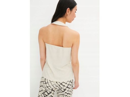 B.P.C top beżowy krepowany odkryte plecy r.48/50