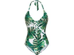 B.P.C kostium kąpielowy biały w zielono-złote liście 42.