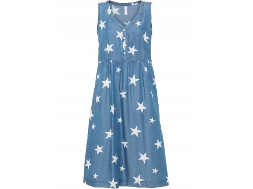 B.P.C jeansowa sukienka midi w gwiazdki r.36