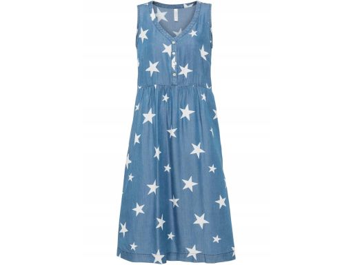 B.P.C jeansowa sukienka midi w gwiazdki r.36