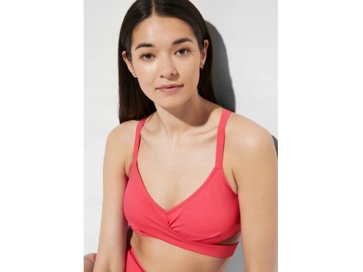 B.P.C bikini bustier wiązane różowe z figami r.50