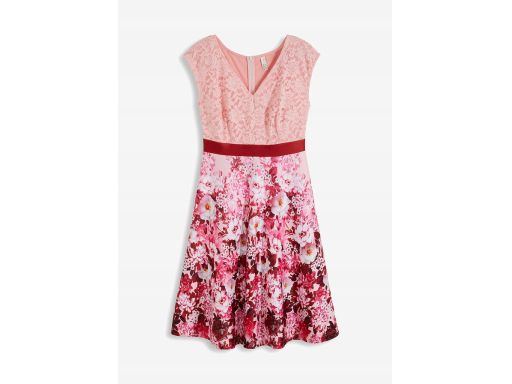 B.P.C sukienka różowa w kwiaty z koronką r.44/46