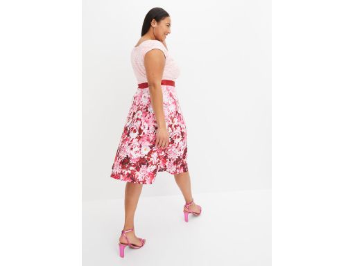 B.P.C sukienka różowa w kwiaty z koronką r.44/46