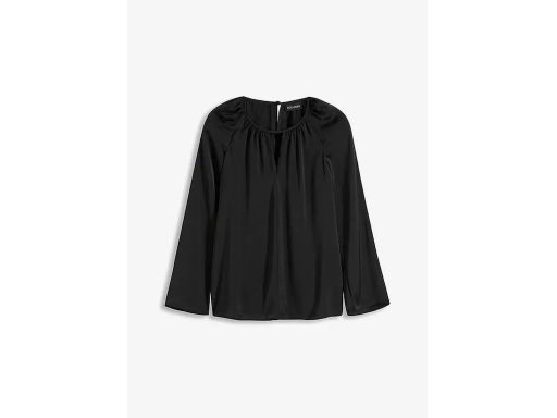 B.P.C bluzka satynowa tunika czarna z wycięciami w dekolcie ^38