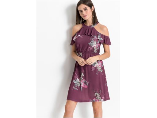 Fioletowa sukienka w kwiaty r.40/42