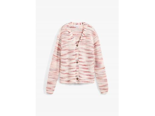 B.P.C sweter rozpinany śmietankowy w kolorowy melanż r.52/54