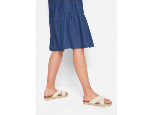 B.P.C sukienka jeansowa midi z falbanami 42.