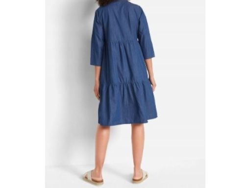 B.P.C sukienka jeansowa midi z falbanami 42.