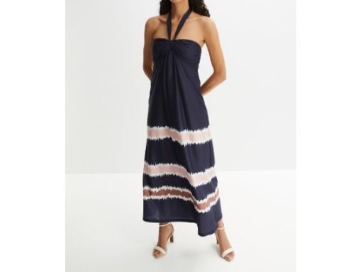 B.P.C sukienka długa nadruk wiązanie na szyi r.36/38