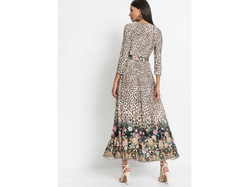 B.P.C sukienka maxi z nadrukiem w cętki i kwiaty ^36/38