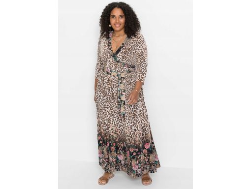 B.P.C sukienka maxi z nadrukiem w cętki i kwiaty ^36/38
