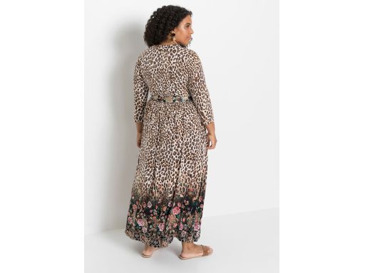 B.P.C sukienka maxi z nadrukiem w cętki i kwiaty ^36/38