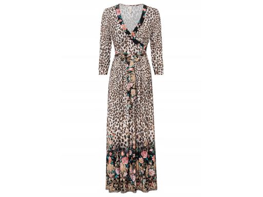 B.P.C sukienka maxi z nadrukiem w cętki i kwiaty ^36/38