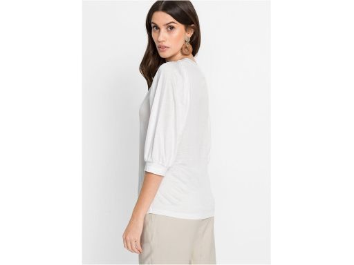 Bluzka z balonowymi rękawami biała ^40/42