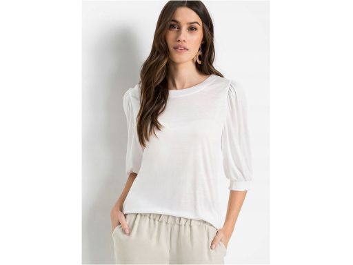 Bluzka z balonowymi rękawami biała ^40/42