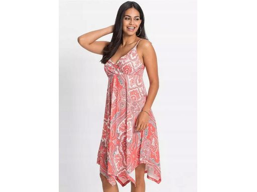 B.P.C asymetryczna sukienka na ramiączka we wzory 48/50.