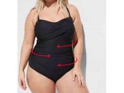 B.P.C kostium jednoczęściowy marszczony czarny r.44