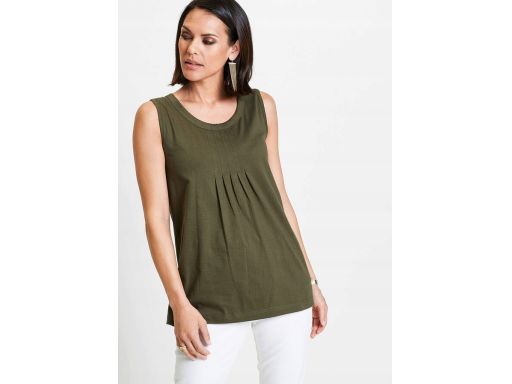 B.P.C długi top bawełniany zielony khaki 36/38.