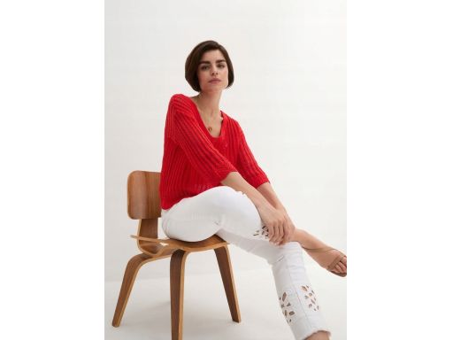B.P.C ażurowy sweter czerwony r.48/50