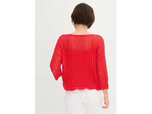 B.P.C ażurowy sweter czerwony r.48/50