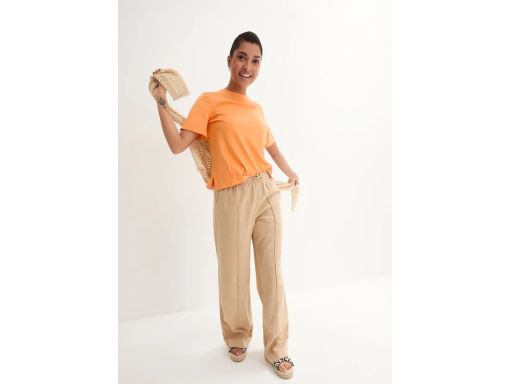 B.P.C t-shirt damski pomarańczowy z nadrukiem na plecach Bawełniany ^4