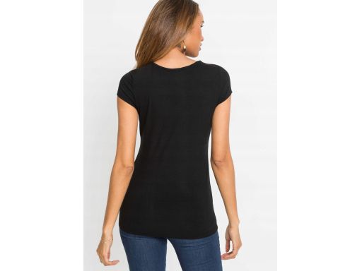B.P.C bluzka t-shirt z dużym dekoltem czarna 36/38.