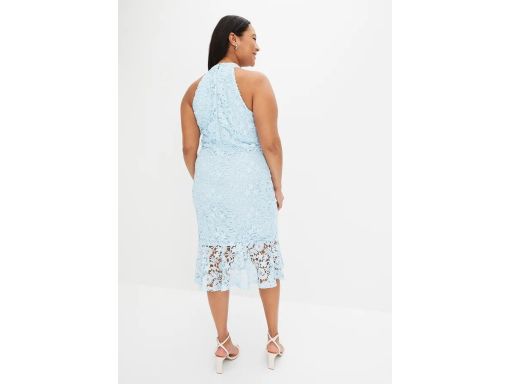 B.P.C niebieska sukienka koronkowa midi ^32