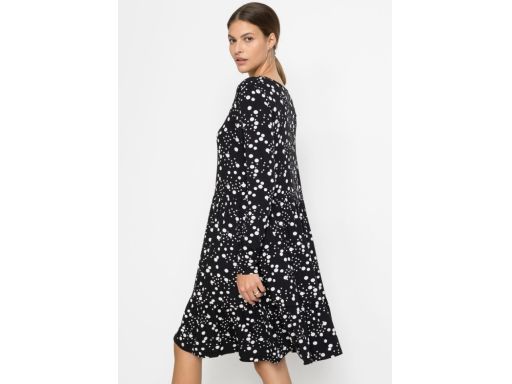 AG7454 sukienka czarna w białe kropki r.32/34