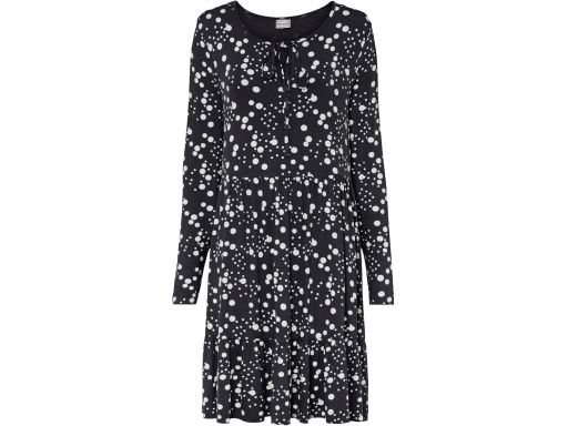 AG7454 sukienka czarna w białe kropki r.32/34
