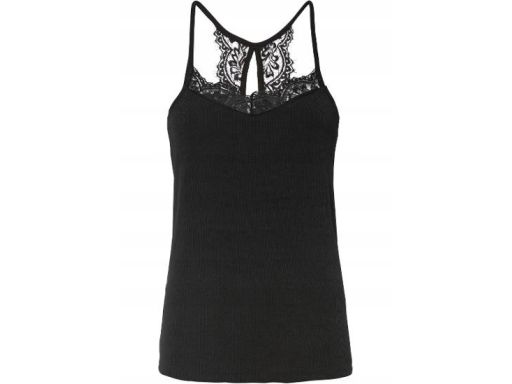 B.P.C top czarny z koronkowymi detalami ^36/38