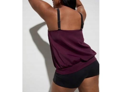 B.P.C tankini bordowo-czarne ze wzorem r.40